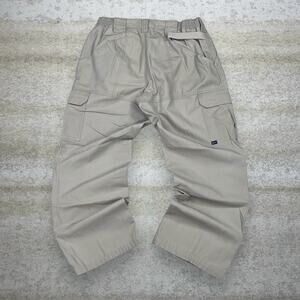 Vintage 90s 5.11 Tactical Pants 34x28 Baggy Fit Tan Double Knees Cargos Military